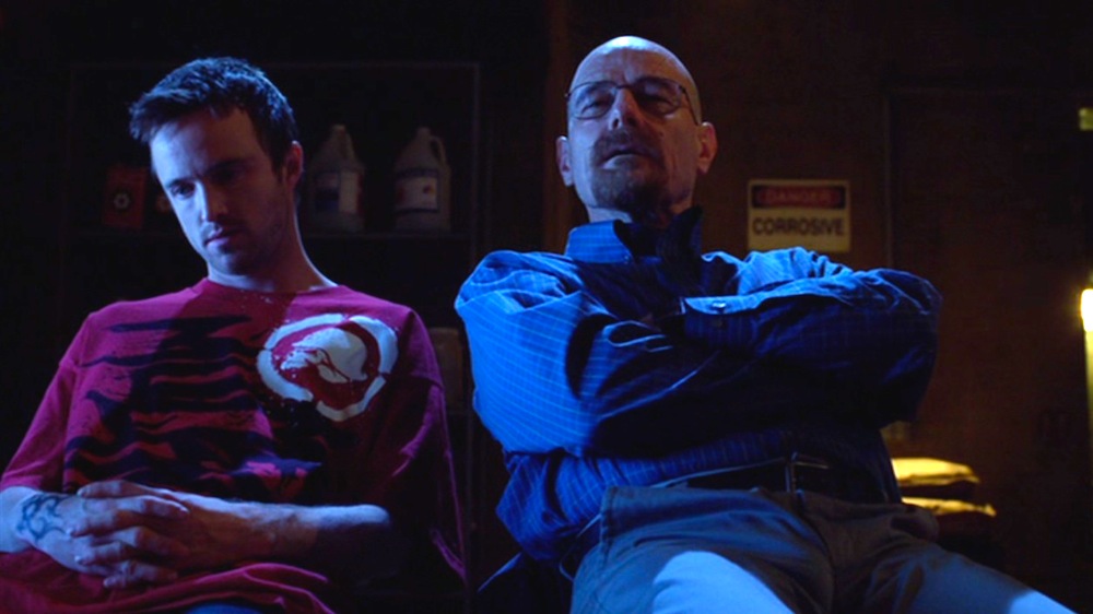 Jesse (Aaron Paul) and Walt (Bryan Cranston) in Box Cutter