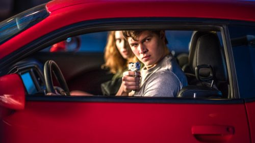 Ansel Elgort and Lily James in BABY DRIVER