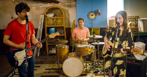 Adam Pally, Fred Armisen, and Zoe Lister-Jones in BAND AID