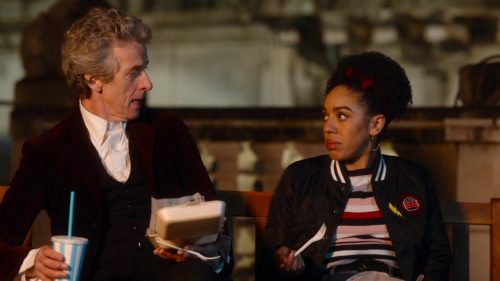 The Doctor (Peter Capaldi) and Bill (Pearl Mackie) in World Enough and Time