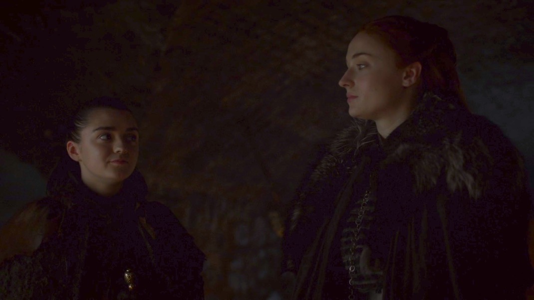 Arya and Sansa in GOT 7x04 - The Spoils of War