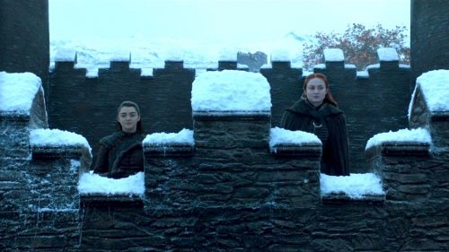 Arya and Sansa in GOT 7x07 - The Dragon and the Wolf