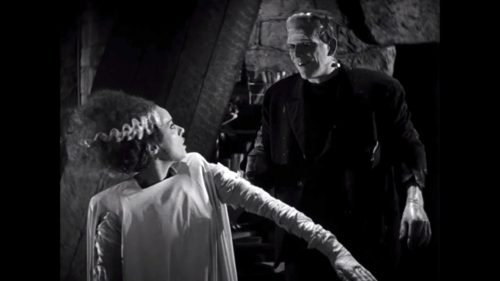Elsa Lanchester and Boris Karloff in BRIDE OF FRANKENSTEIN