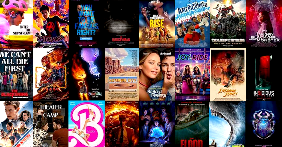 A grid showing posters for more than 20 summer movies.